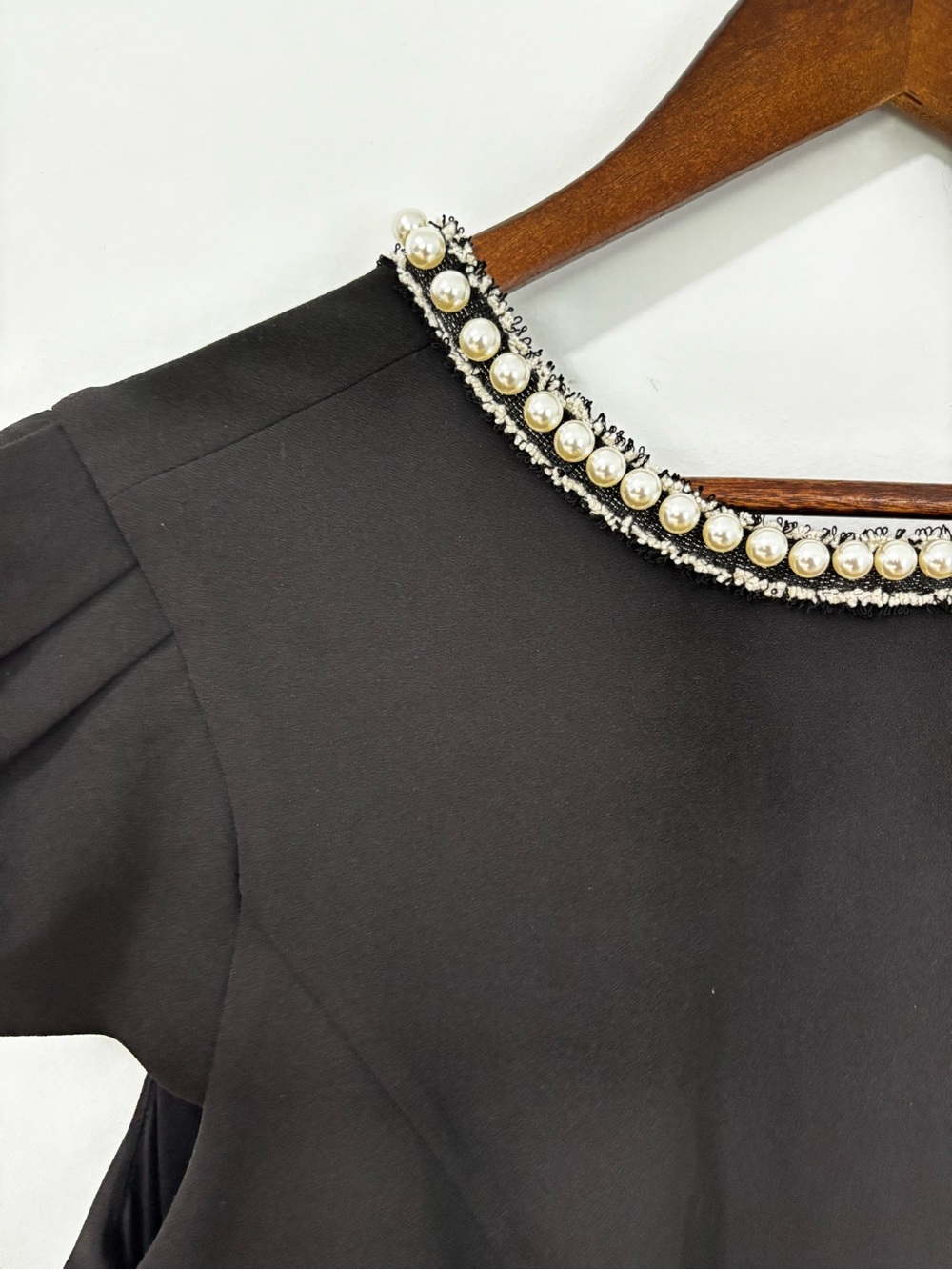 Betsey Johnson Black Pearl Beaded Neckline Dress Plus Size 16W Cocktail Party - Picture 4 of 13